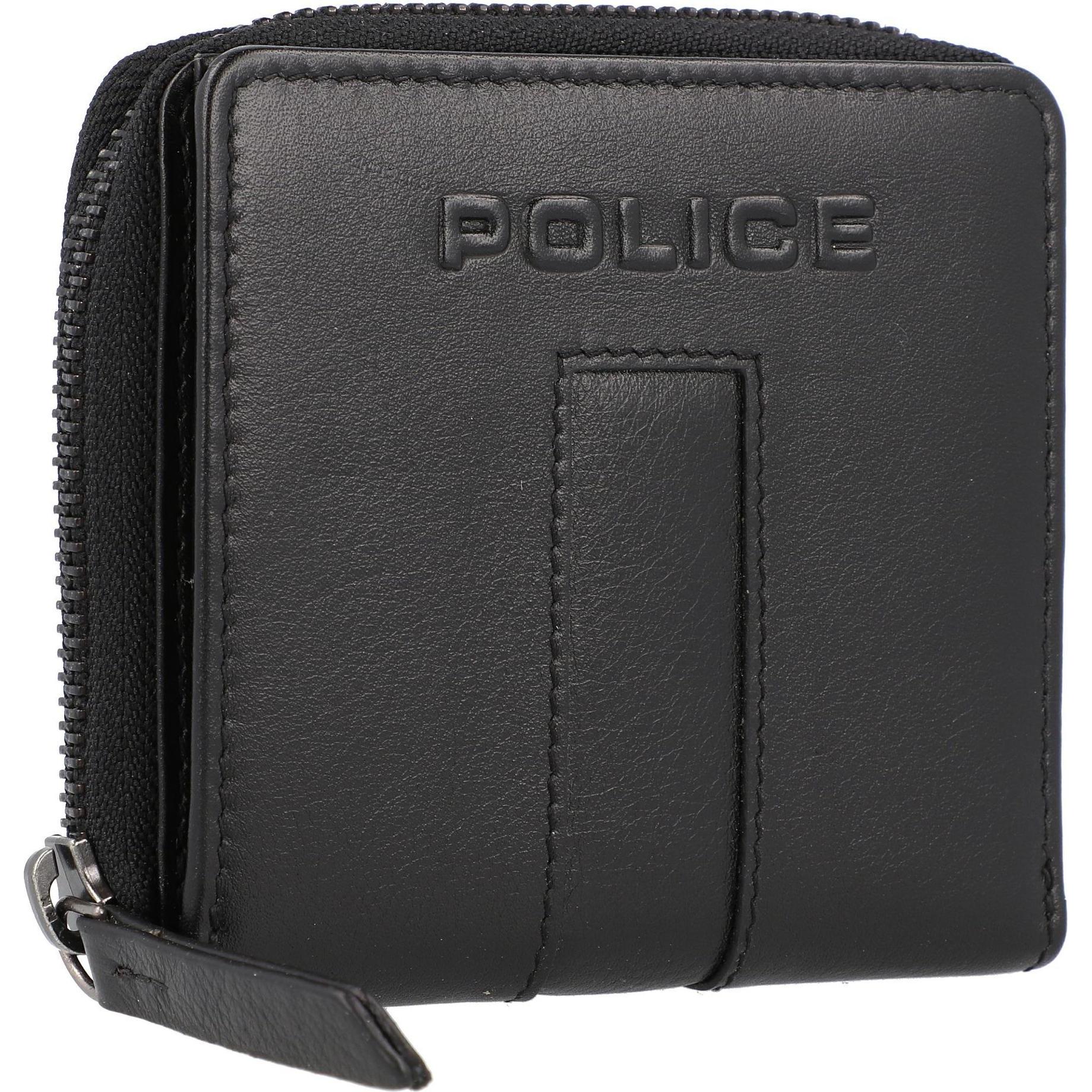 Thumbnail - Police, Damen, Portemonnaie, PT389-10368 Geldbörse Leder 12 cm, Schwarz