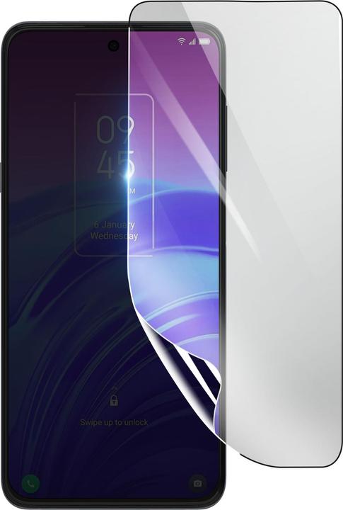 LYZXMY Coque pour TCL 408 + Verre trempé écran Film Protecteur - Noir