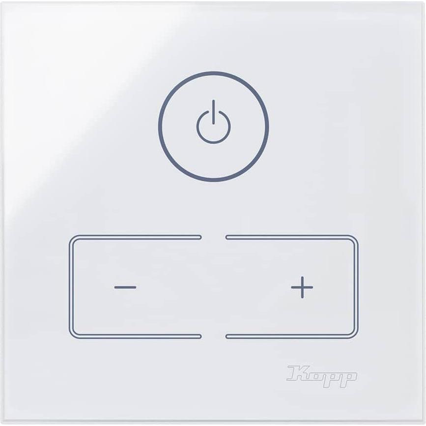 Kopp HK i8 Glas-Sensor Universal-Dimmer eckig, Taster + Schalter