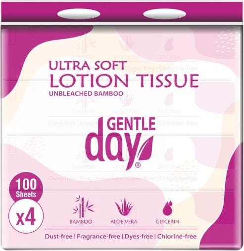 Produktbild Gentle Day Bambustücher Mit Aloe Und Glycerin (4 x 100 Stk.) 400 Stk. (400 Stück)