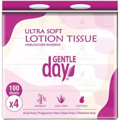 Gentle Day Bambustücher Mit Aloe Und Glycerin (4 x 100 Stk.) 400 Stk. (47580224)
