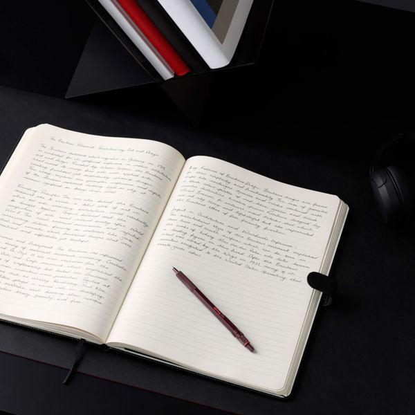 Image du produit Rotring 600 Kuglepen | Medium Spids | Sort Blk | Metalkrop | Mrk Sten | Skridsikkert Rillet Gr... (Gris, Rouge)