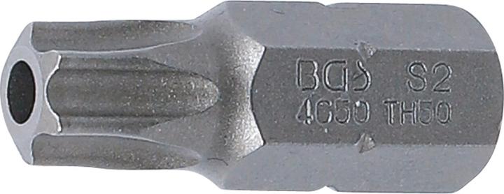 Produktbild BGS Bit Länge 30 mm Antrieb Aussensechskant 10 mm (3/8") T-Profil (für Torx) mit Bohrung T50 (Bit-Halter)
