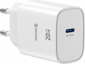 Produktbild Swissten Netzadapter EDGE GaN 20W, 1 Anschluss, 1x USB-C (20 W, 1 Port)