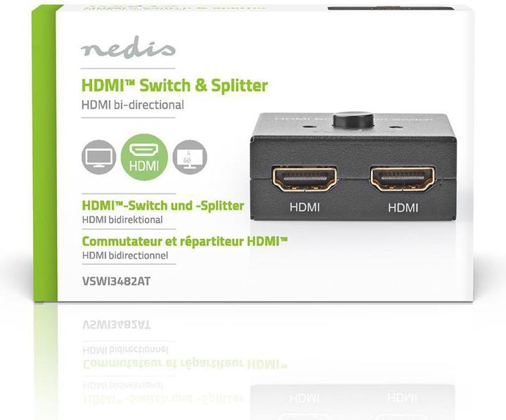 Produktbild Nedis HDMI T Schalter 3-Port Port(s) 1x HDMIT Eingang / 2X HDMIT Eingang 1x HDMIT Ausgang / 2X HDMIT