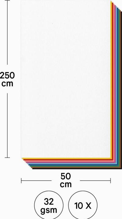 Actual product image I Am Creative Crepe paper set, paper set with elastic properties and an uneven, rough surface, colourful (32 g/m², 10x)