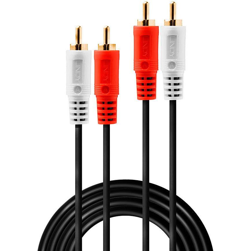 Thumbnail - Lindy Audiokabel Stereo 2x RCA Male an 2x RCA male, 10m, vergoldet (10 m, Cinch), Audio Kabel