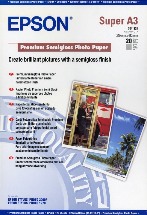 Epson Premium Semigloss (250 g/m², A3+, 20 x)