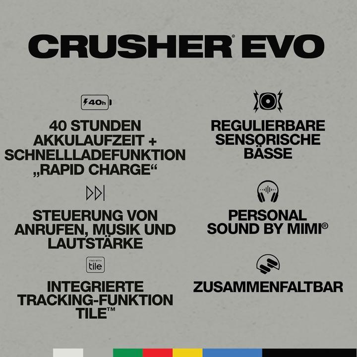 Produktbild Skullcandy Crusher Evo (40 h, Kabelgebunden, Kabellos)