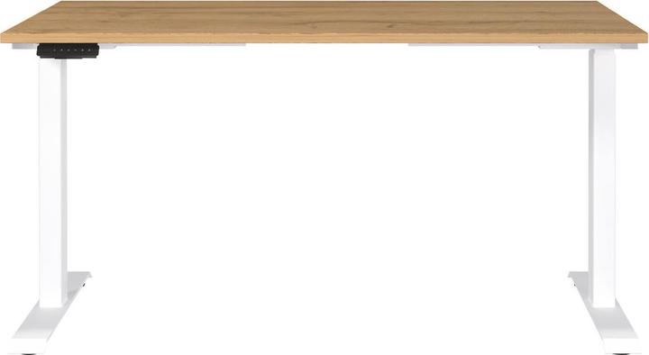 Produktbild Germania JET höhenverstellbarer Schreibtisch grandson-eiche rechteckig, T-Fuss-Gestell weiss 140,0 x 8 (140 x 72 cm)