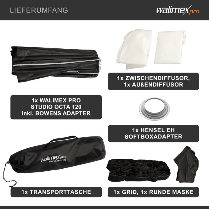 Image du produit Walimex pro Studio Octa 120 Hensel EH (Boîte à lumière, 120 cm)