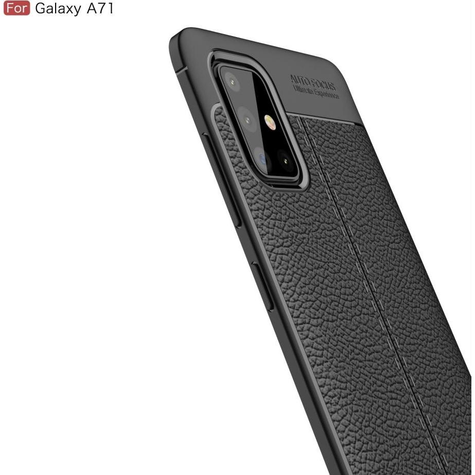 Thumbnail - Screenguard Samsung Galaxy A71 Hülle Leather Design TPU Cover (Samsung Galaxy A71), Smartphone Hülle, Schwarz