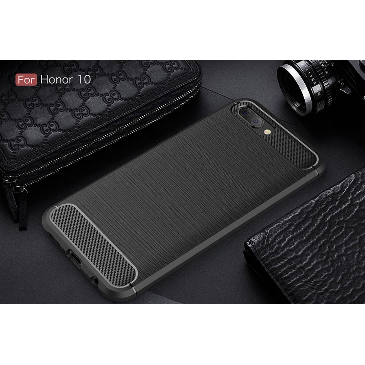 Thumbnail - Screenguard Honor 10 Hülle Carbon Brushed Soft TPU (Honor 10), Smartphone Hülle, Schwarz