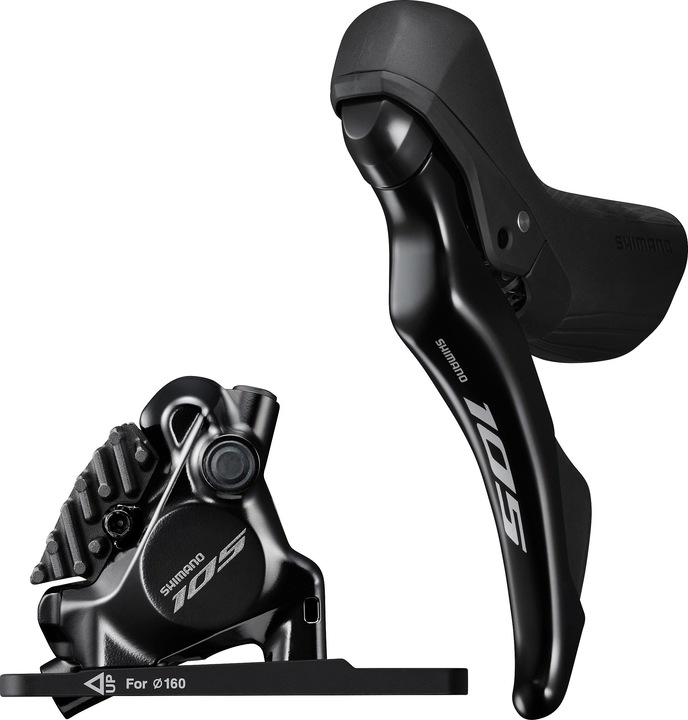 Shimano Scheibenbremsen-Set 105 BR-R7170 mit ST-R7120 vorne schwarz (Vorderradbremse, Bremsset, 2)