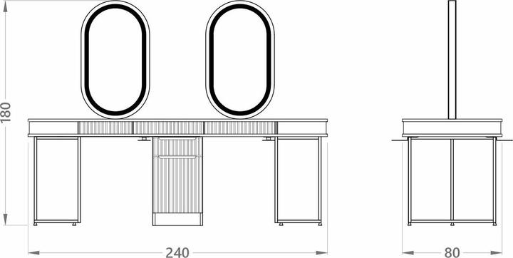Produktbild Alpeda Roza Double Island Damen Friseur Spiegel