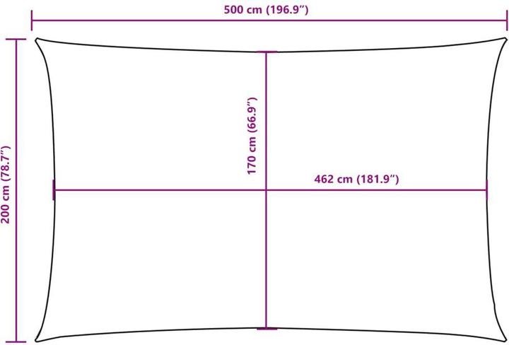 Produktbild vidaXL Sonnensegel (500 x 200 cm)