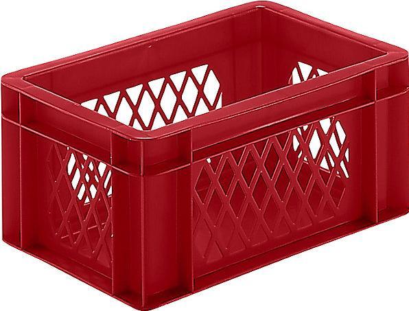 Actual product image kaiserkraft Euro format stacking container, walls perforated, bottom closed