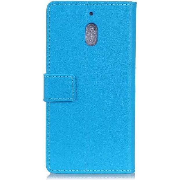 MU Classic Classic III Leder Bookcover Series (Nokia 2.1), Smartphone Hülle, Blau