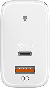 Produktbild Genius PD-65AC weiss / Ladeadapter / 65W / 1x USB-A / 1x USB-C / PD / QC (65 W, 2 Ports)