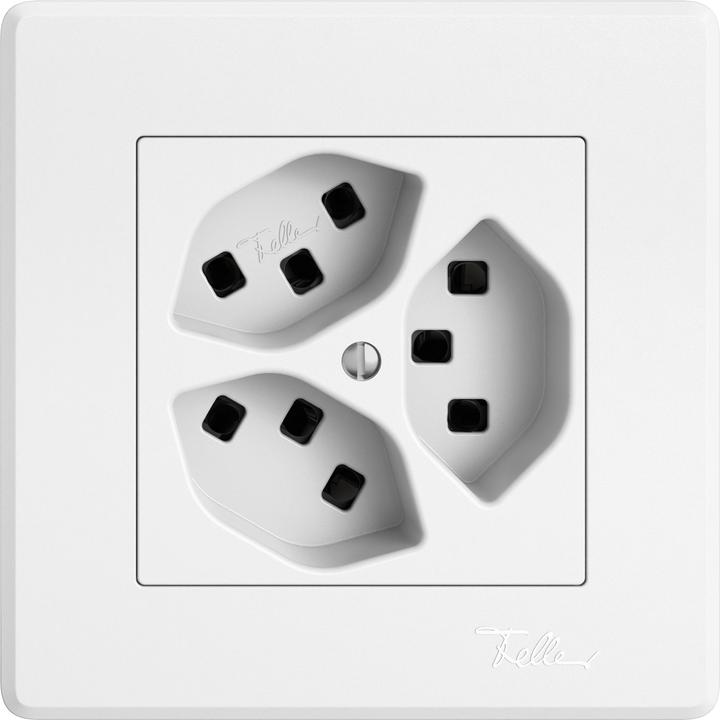 Actual product image Feller Socket outlet, 3xT23 16A, Edizio.Liv