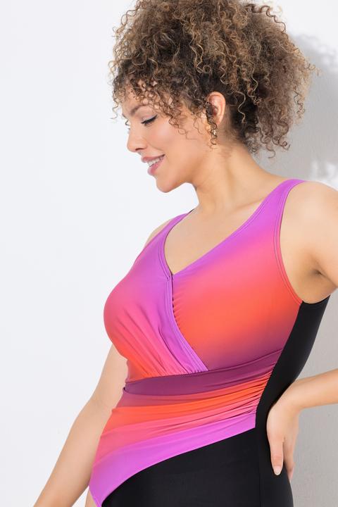 Actual product image Ulla Popken Ombre Wrap Look One Piece Swimsuit (42)