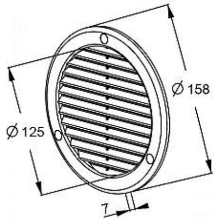 Unite, Belüftungssystem, ventilationsrist i plastik TRU16