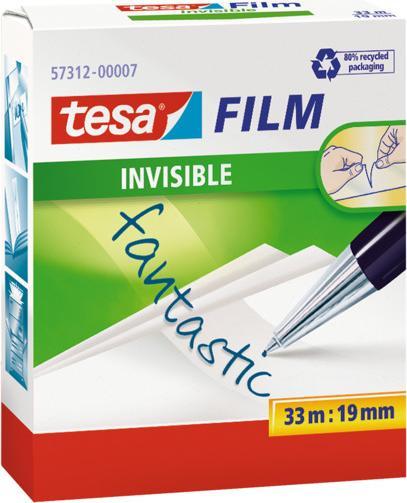 Actual product image tesa 1x tesafilm INVISIBLE, matt-unsichtbar, alterungsbeständig und reissfest (19 mm)