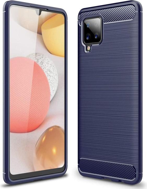 Image du produit Hurtel Carbon Case Couverture flexible TPU Case for Samsung Galaxy A42 5G blue (Samsung Galaxy A42 5G)