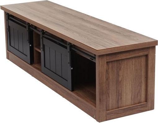 Produktbild Mendler TV-Rack HWC-K75, Holz-Optik Industrial Metall 43x150x40cm, braun