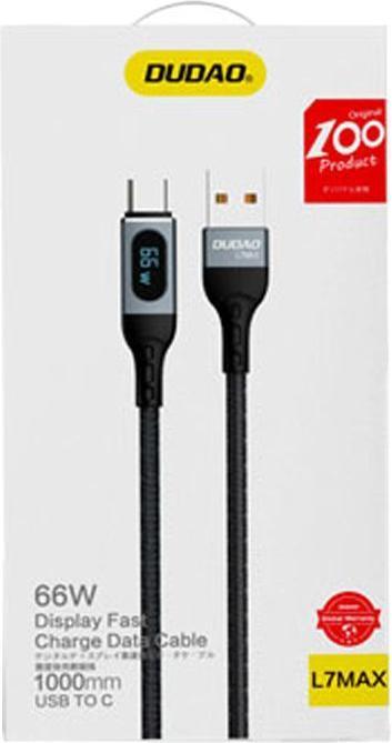 Produktbild Dudao Kabel USB USB-A - USB-C 1 m Czarny (6973687243678) (1 m, USB 3.2 Gen 1, 66 W)