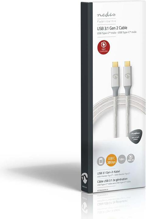Produktbild Nedis USB-Kabel USB 3.2 Gen 2x2 (1 m, 100 W)