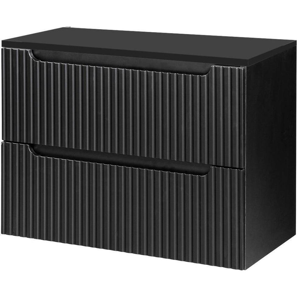 En.Casa, Waschbeckenunterschrank, Waschtischunterschrank Skelbolu 80x60x40 cm Schwarz