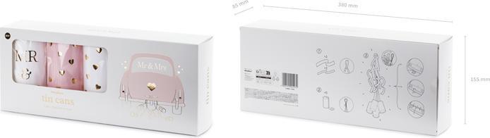 Produktbild Partydeco Hochzeitsdosen Mr & Mrs - Auto-Dekorations-Set (5 Stk.)