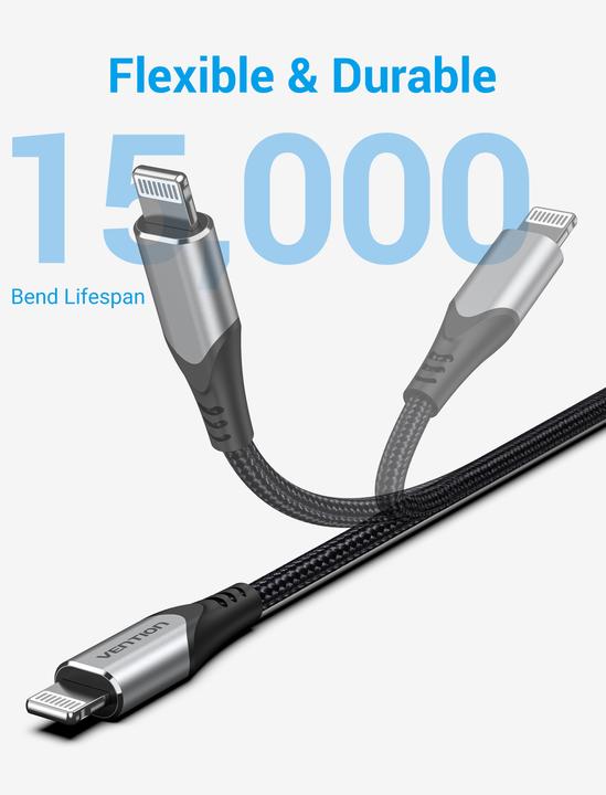 Image du produit Vention USB 2.0C vers Lightning 1.5M avec PD/MFi (1.50 m, USB 2.0)