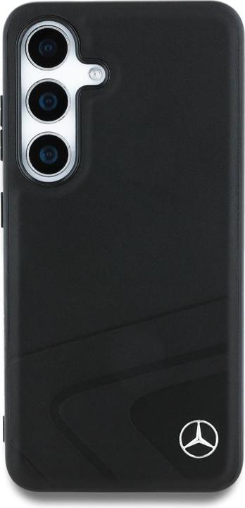 Actual product image Mercedes Leather Horizontal Debossed Curves MagSafe Case for Samsung Galaxy S25 - Black (Samsung Galaxy S25)