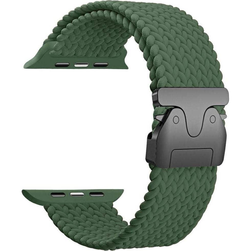 Beline Woven Nylon Parachute Strap for Apple Watch 38/40/41mm Olive (Nylon), Cinturini per orologi, Verde