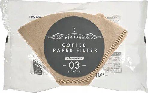 Image du produit Hario PEGASUS filtre papier brun 03 - 100 pcs