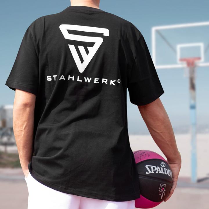 Produktbild Stahlwerk T-Shirt Schwarz Grösse XL Kurzarm-Hemd mit Logo-Print 100% Baumwolle (XL)