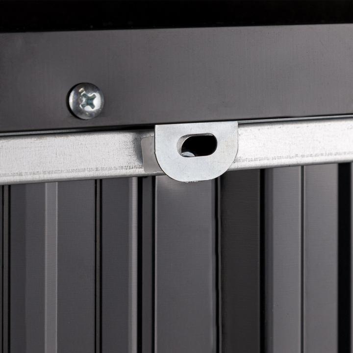 Produktbild Dema Metall Garten Gerätebox Auflagenbox Aufbewahrungsbox Truhe 770 L anthrazit weiss