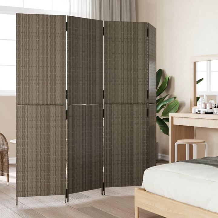 Immagine prodotto vidaXL Screen 4 pezzi in poly rattan grigio,Colore: Grigio,Materiale: Poly