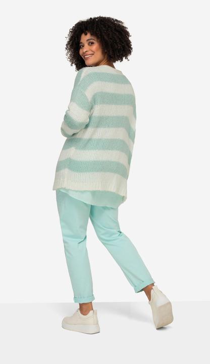 Image du produit Angel of Style Cardigan oversized avec coupe ouverte, encolure en V et manches longues. Larges rayures (48)