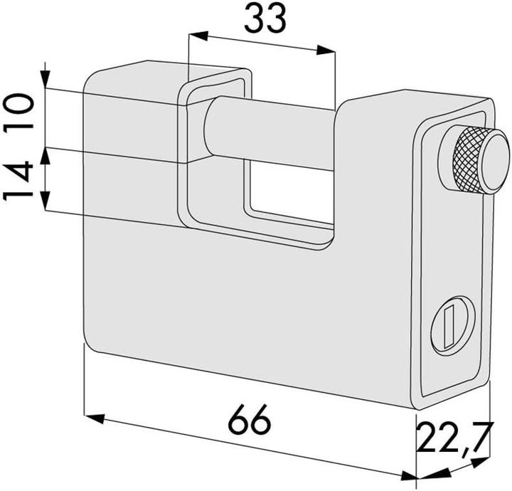Actual product image Cisa Ll Brass Padlock Mm 65