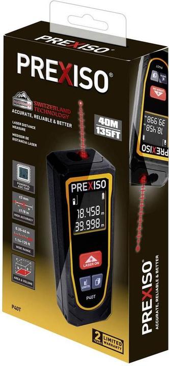 Produktbild Prexiso Laser-Entfernungsmesser 40 m (40 m, 620 nm, Laserentfernungsmesser)