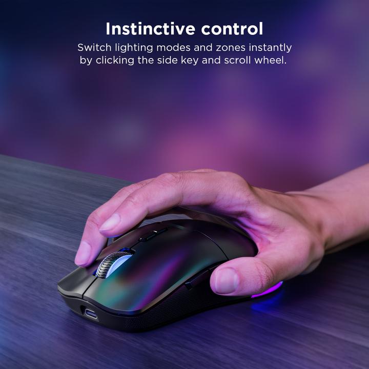 Actual product image Lenovo Legion M220 Wireless RGB Gaming Mouse - Surge Green (P) (Cable, Wireless)