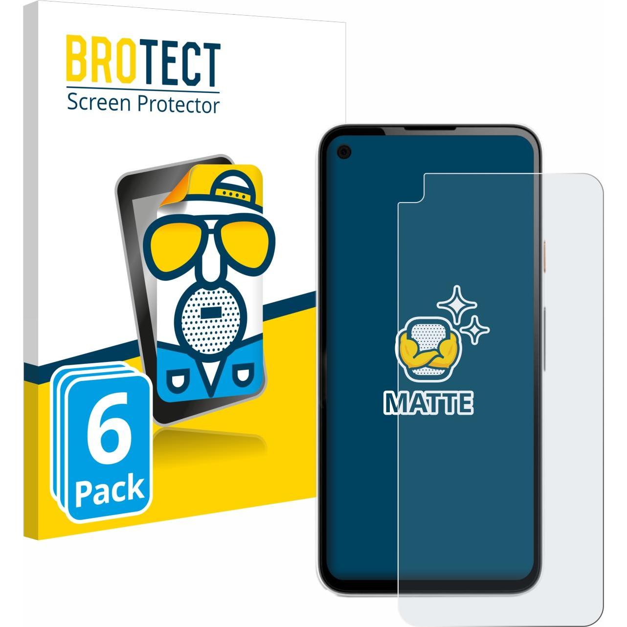 BROTECT Entspiegelungs-Schutzfolie Displayschutz Matt (6 Stück, Google Pixel 4a), Smartphone Schutzfolie, Grau