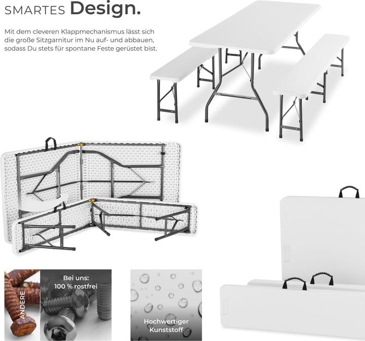 Actual product image tectake Dining table and bench set