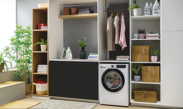 Actual product image Hoover H-WASH 350 Slim 7kg Washing Machine, Class A-10%, 1300 rpm, White, H3WPS4376TAMB6-S (7 kg, Left)