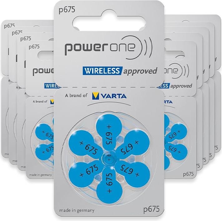Image du produit Powerone p675 Piles pour appareils auditifs (60 pcs, 675, A675, PR44, 620 mAh)