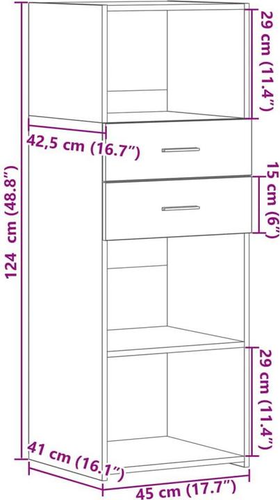 Image du produit vidaXL Highboard (45 x 42.50 x 124 cm)