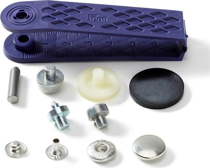 Actual product image Prym Push button anorak, to refill, silver 15 mm, card 10 pcs.